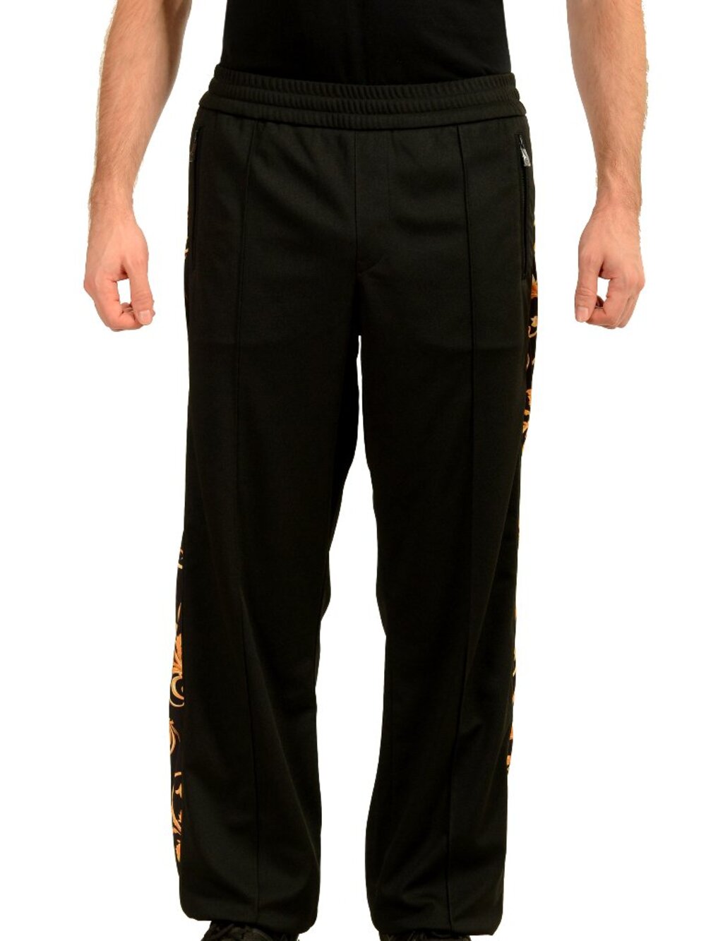 Versace Men's Barocco Print Black Sweatpants Track Pants US XL IT 54